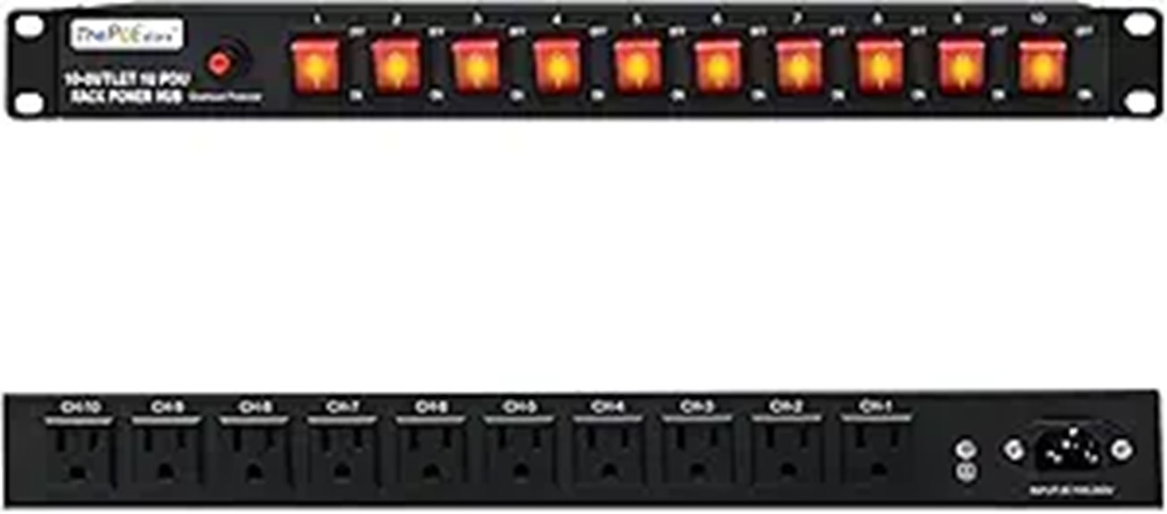 horizontal 10 outlet pdu