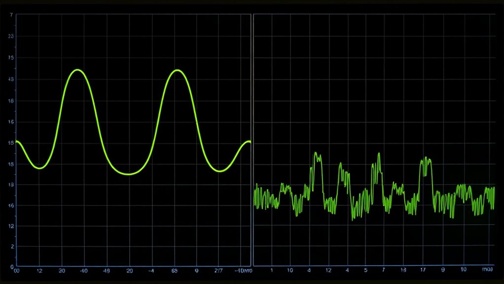 pure versus modified waveforms