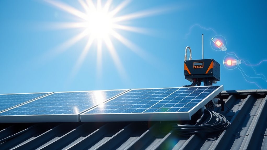 solar panels convert sunlight