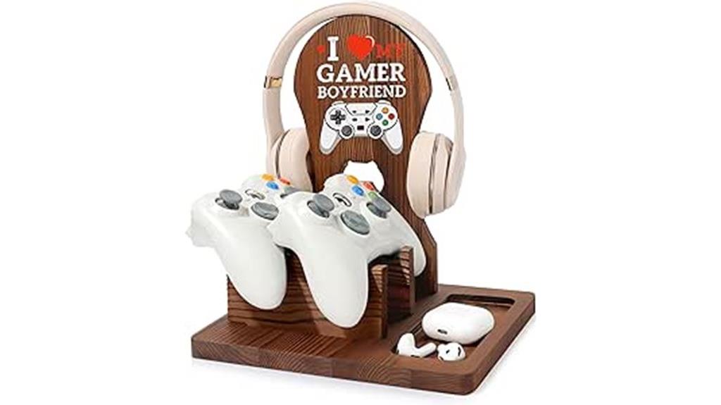 wooden headphone stand