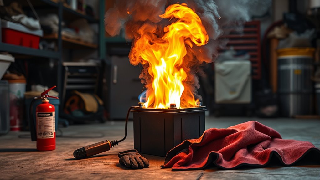handle battery fires safely