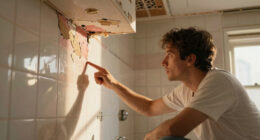 This Bath Had Peeling Molding, a Drop Ceiling, and Pink Grout — Now It's Classic