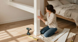 A Structural Beam Was An Eyesore In This Bedroom — She Added Paneling To Disguise It